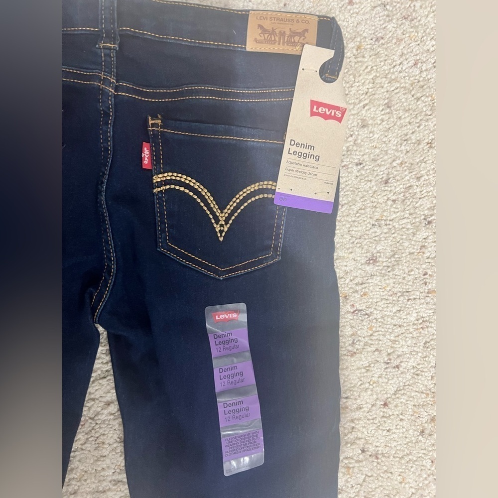 Kids girls NEW‎ NWT jeggings Jeans 12 reg regular LEVI’S - Picture 3 of 7